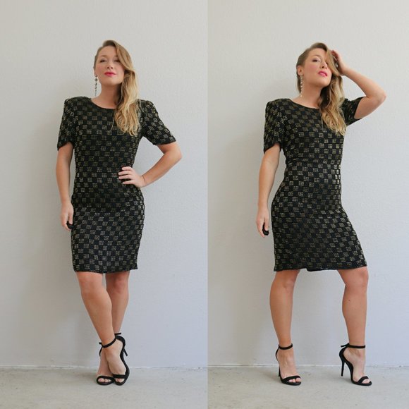 1990's Mark & John by Gopal Evening Dress //  Women's Size Extra Small to Small - Picture 1 of 7